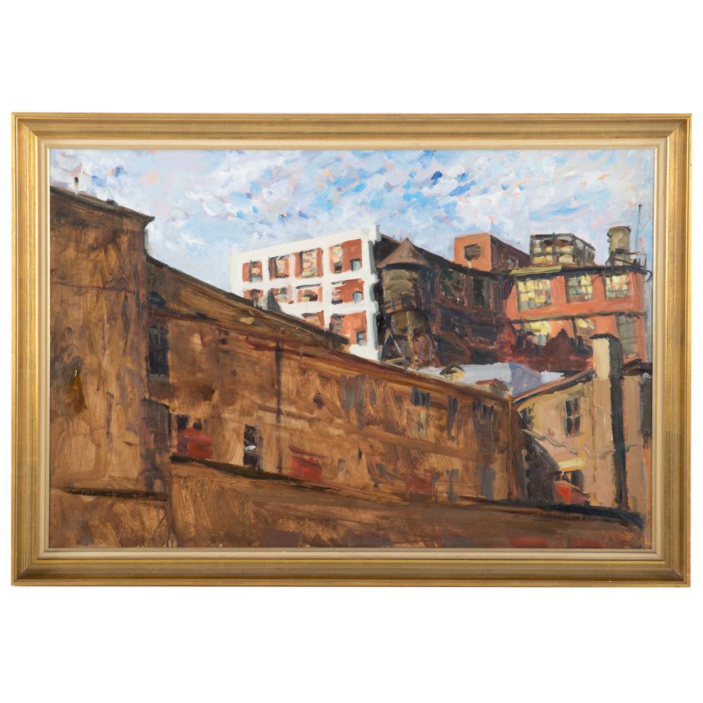 Raoul Middleman. City Scene, oil