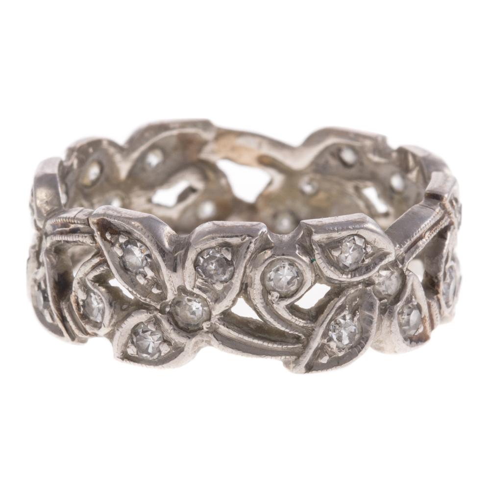 A Ladies Diamond Eternity Band in Platinum