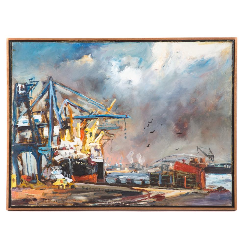 Raoul Middleman. "Locust Point," oil on masonite