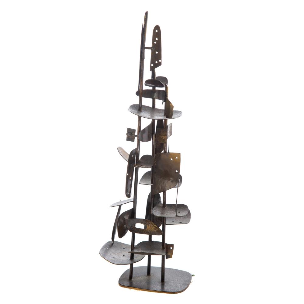 Abstract Patinated Metal Sculpture
