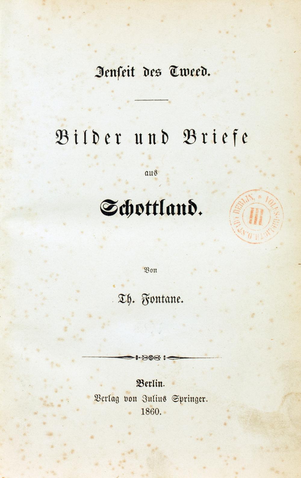 Theodor Fontane. Jenseits des Tweed.