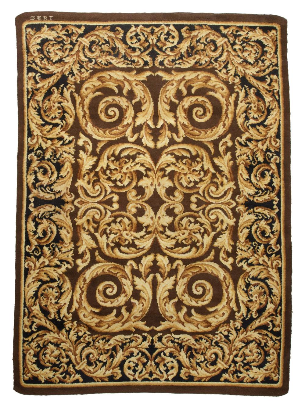 Hand-knotted wool rug, signed Sert, mid 20th century
