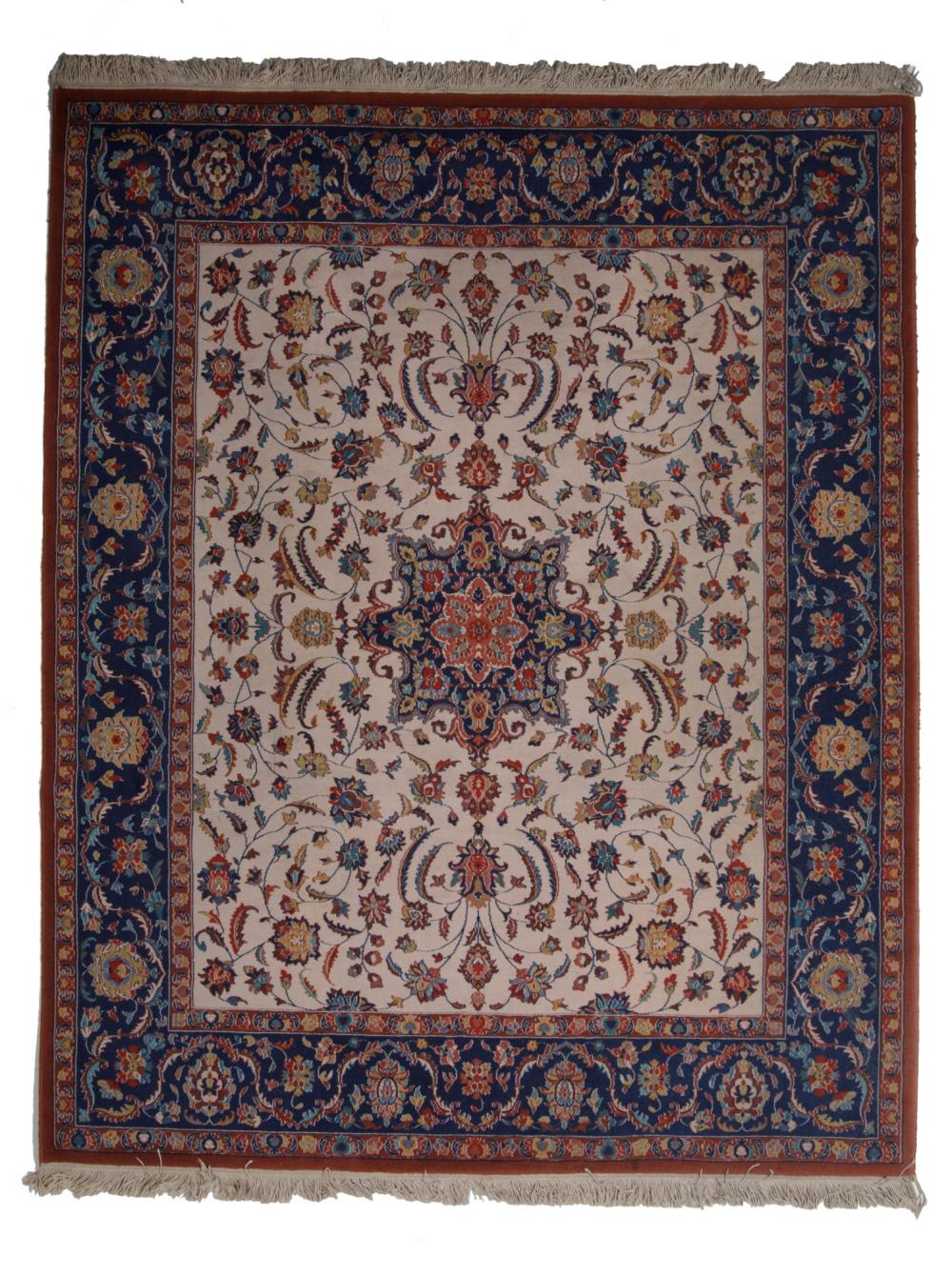 Persian hand-knotted wool rug, mid 20th century