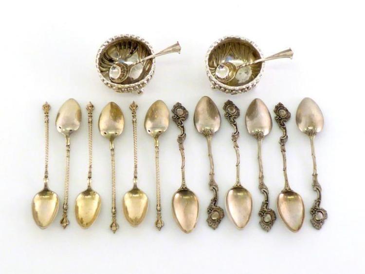 A small pair of Victorian silver salts by Atkin Brothers