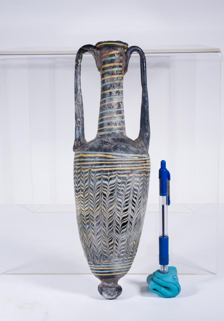 ANCIENT ROMAN GLASS MOSAIC AMPHORA