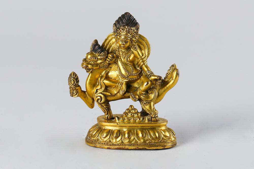 Chinese Gilt Bronze Tibetan Buddhist Figurine