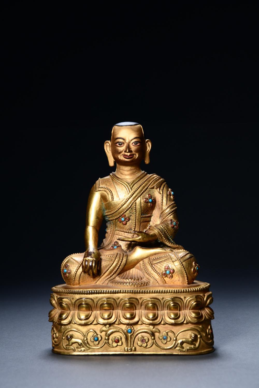 CHINESE GILT BRONZE BUDDHIST FIGURE