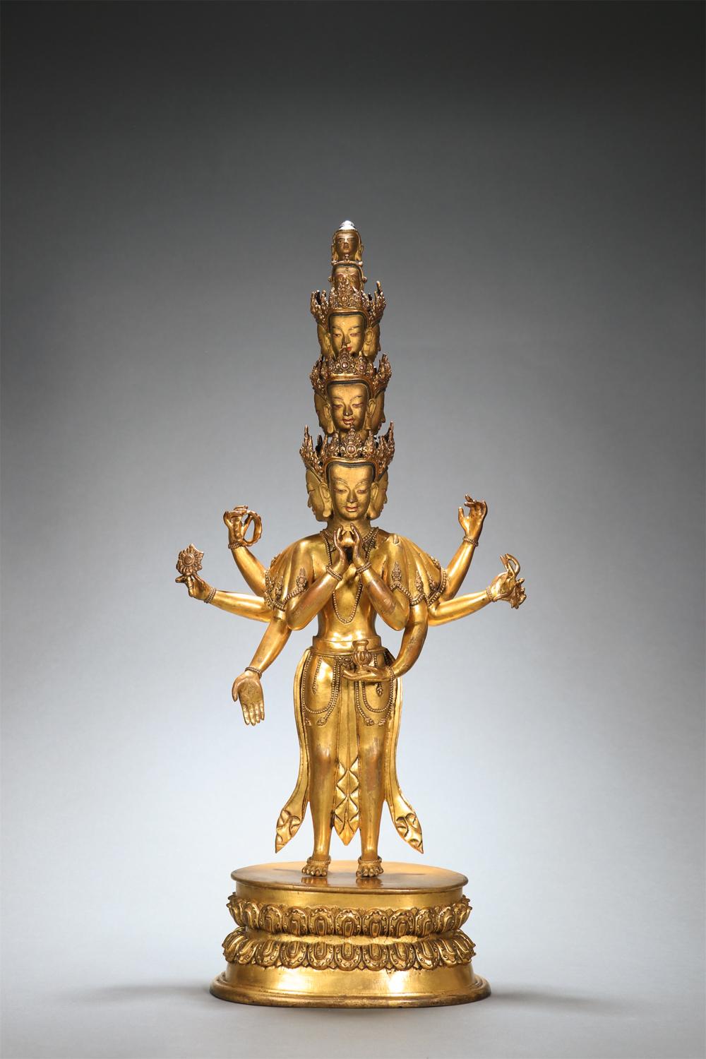 CHINESE GILT BRONZE BUDDHIST FIGURE