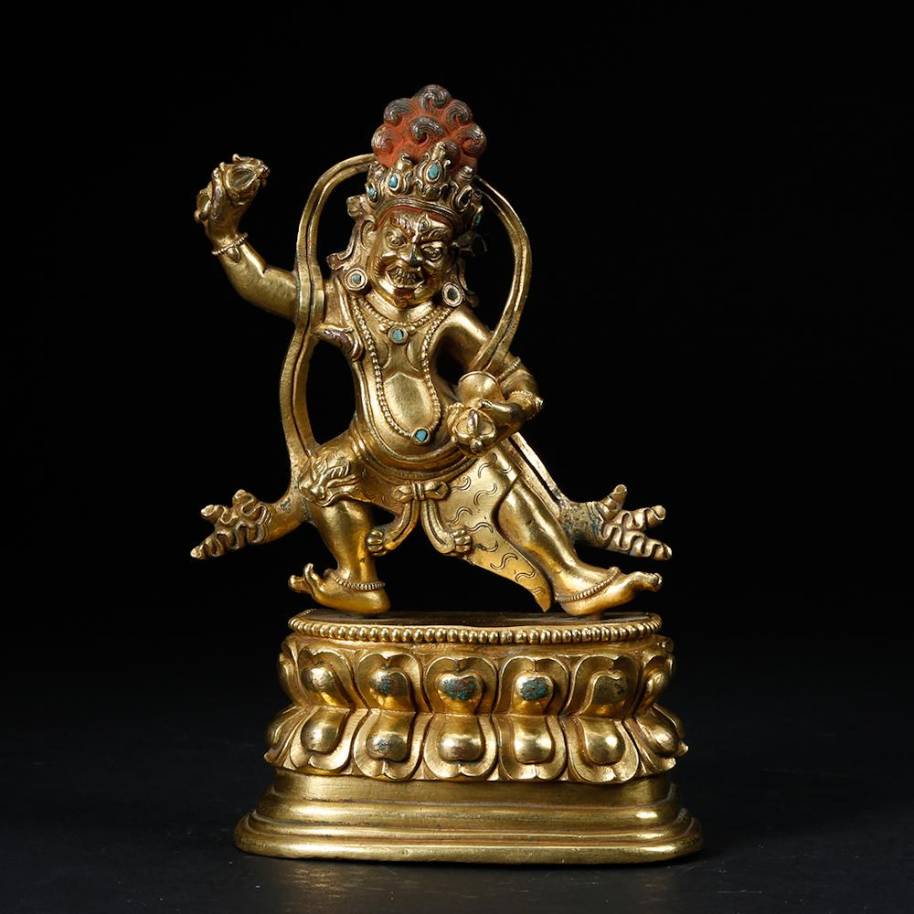 CHINESE GILT BRONZE BUDDHIST FIGURE