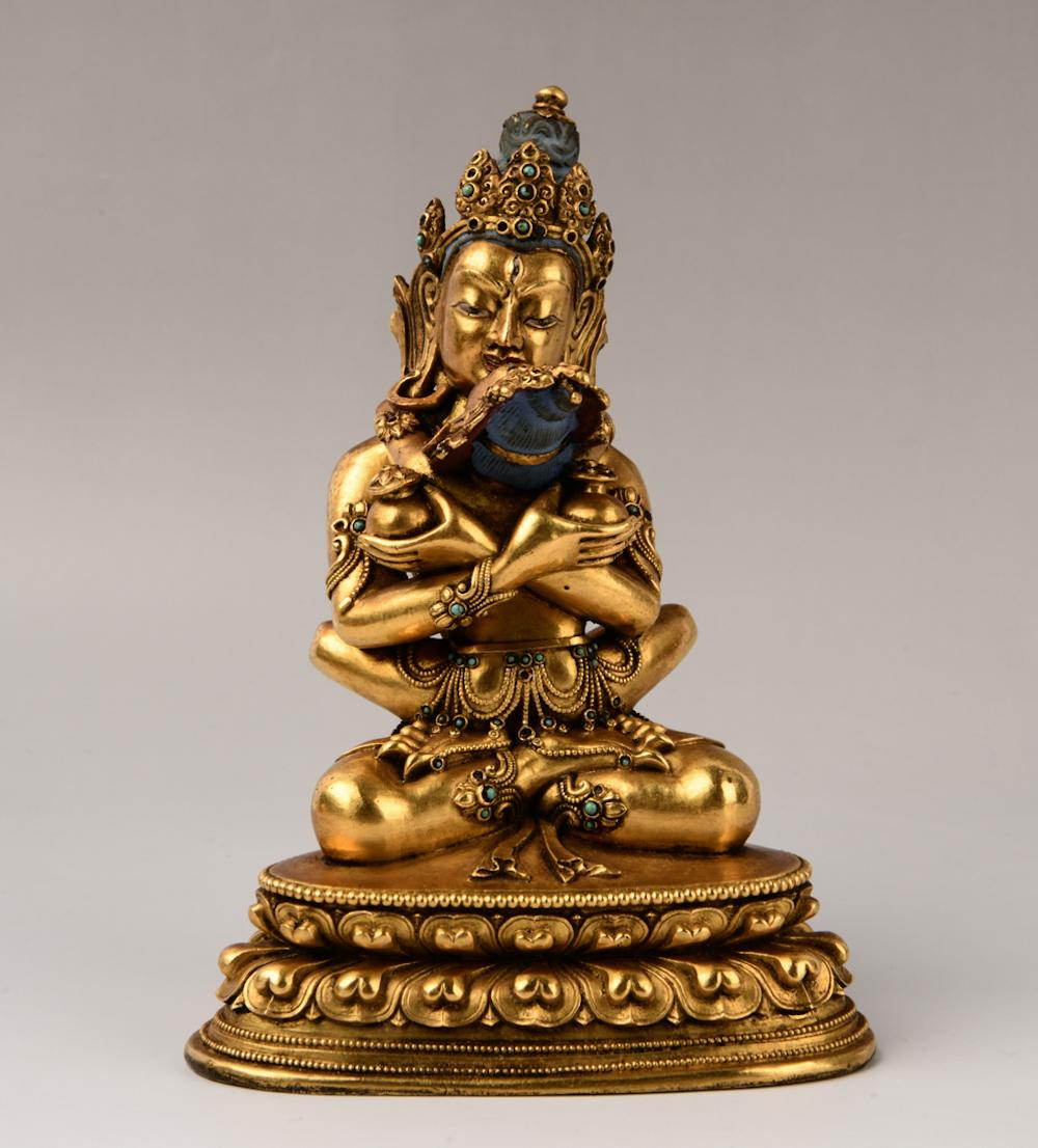 CHINESE GILT BRONZE BUDDHIST FIGURE