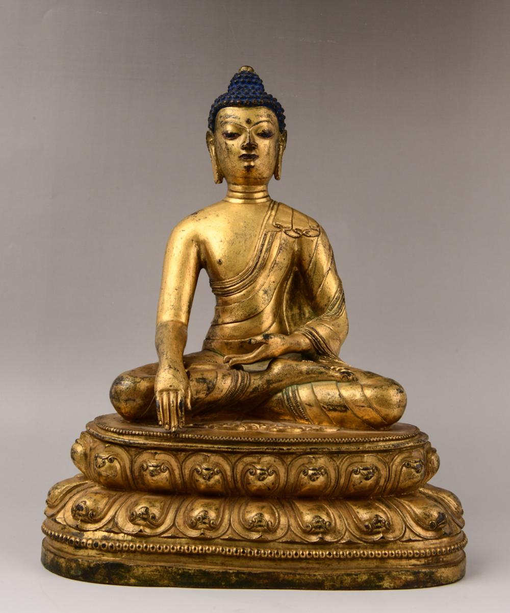 CHINESE GILT BRONZE BUDDHIST FIGURE