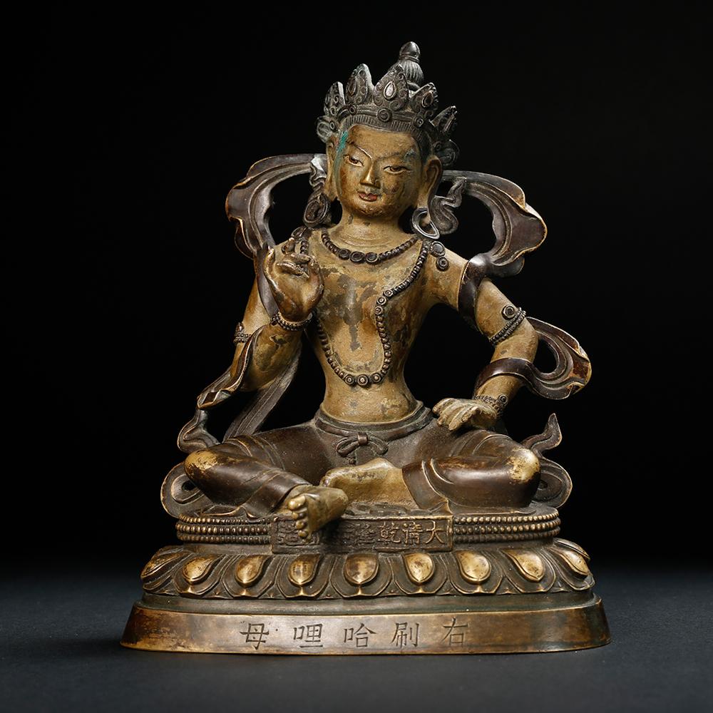 CHINESE GILT BRONZE BUDDHIST FIGURE