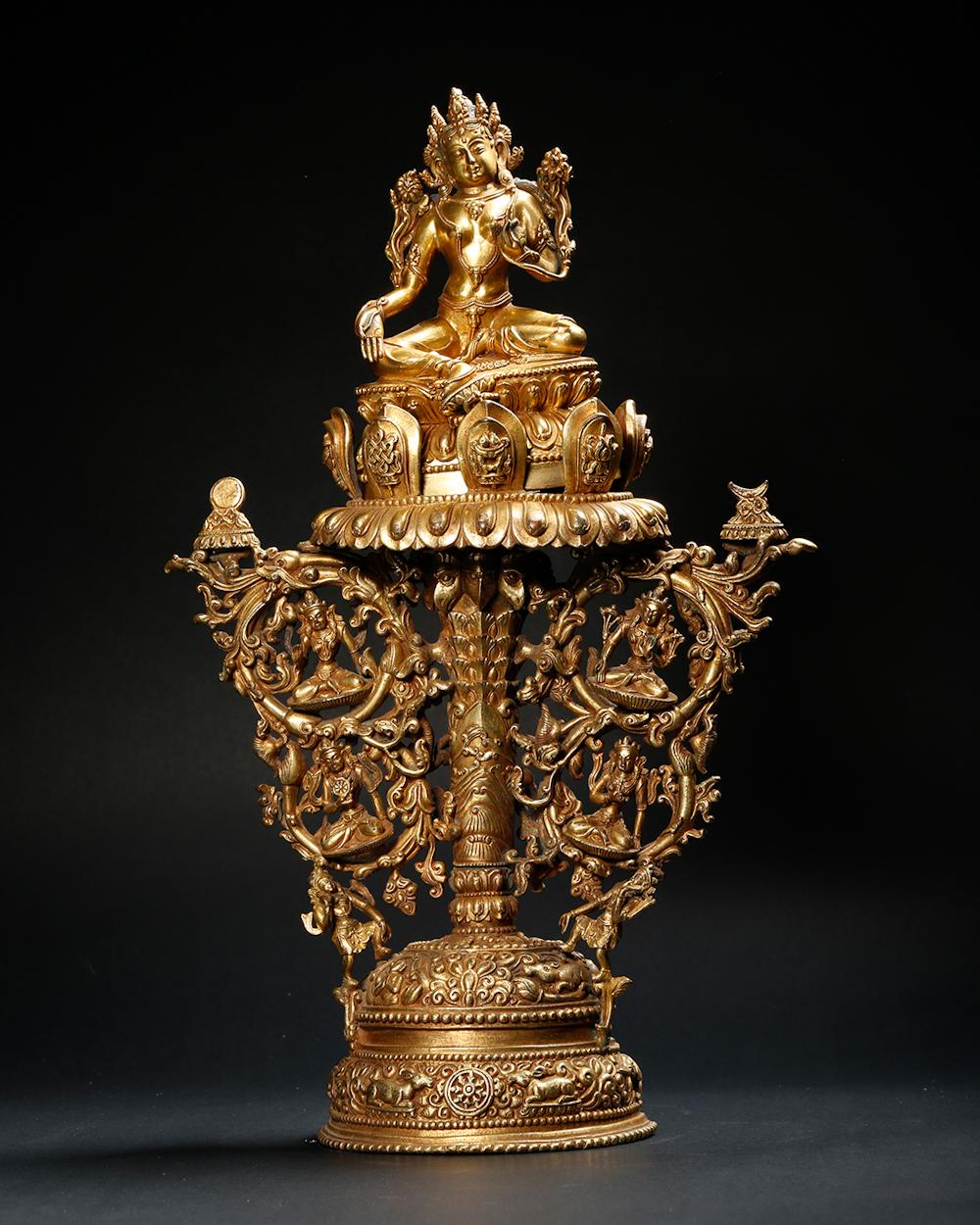 CHINESE GILT BRONZE BUDDHIST FIGURE
