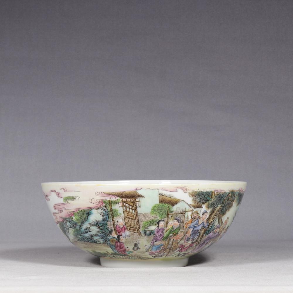 Chinese Famille Rose Porcelain Bowl, Qing Dynasty