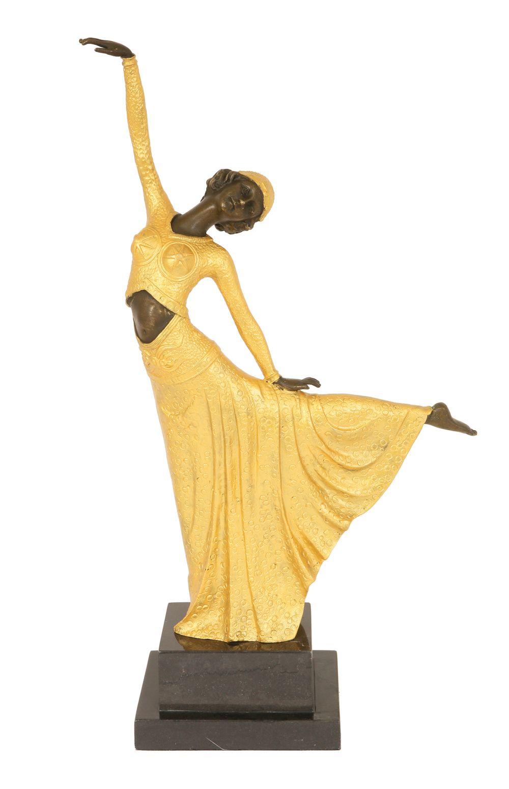 A GILT BRONZE FIGURE OF A DANCER AFTER CHIPARUS