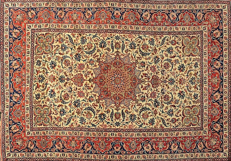 Antique Persian Isfahan rug