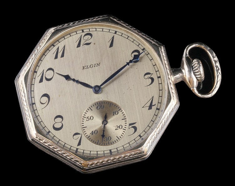 Elgin, gold plated pocket watch