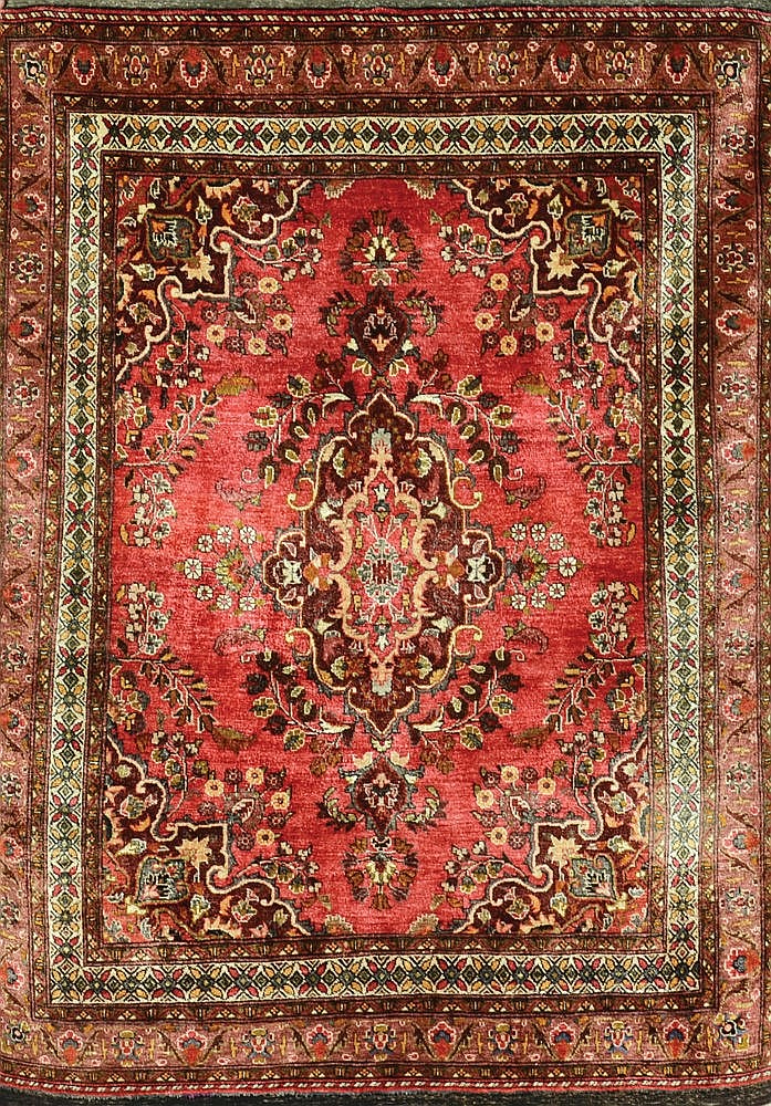 ANTIQUE PERSIAN TABRIZ SILK RUG
