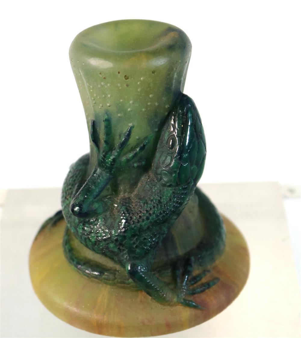 ARTIST-SIGNED ART GLASS LIZARD SIGNED "A