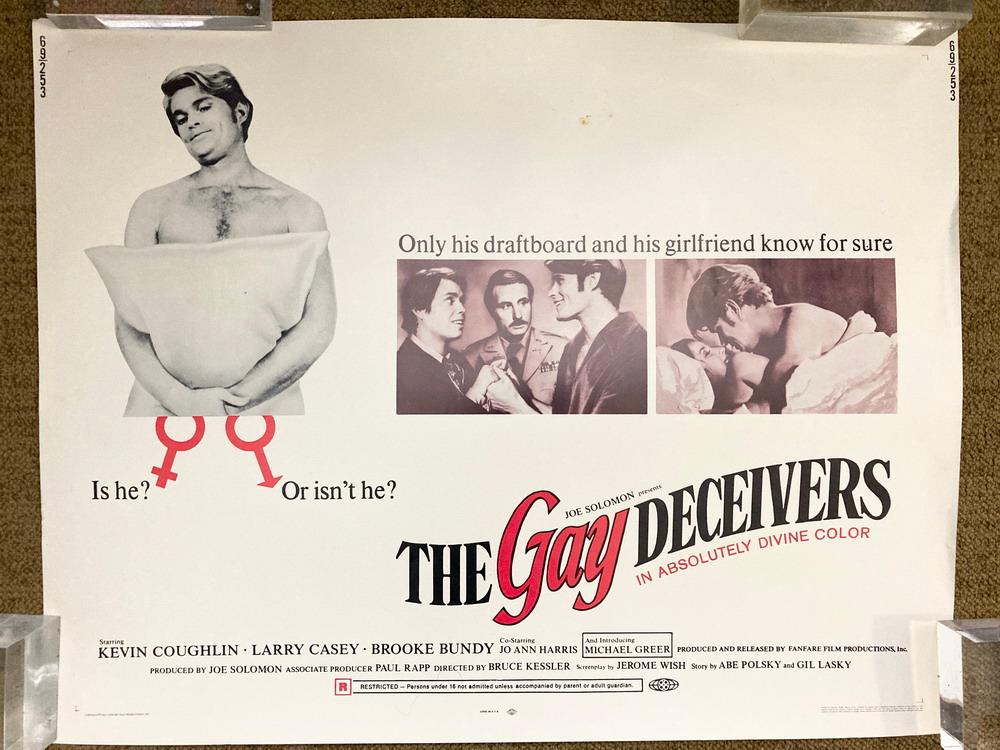 "THE GAY DECEIVERS" HALF SHEET MOVIE POSTER.