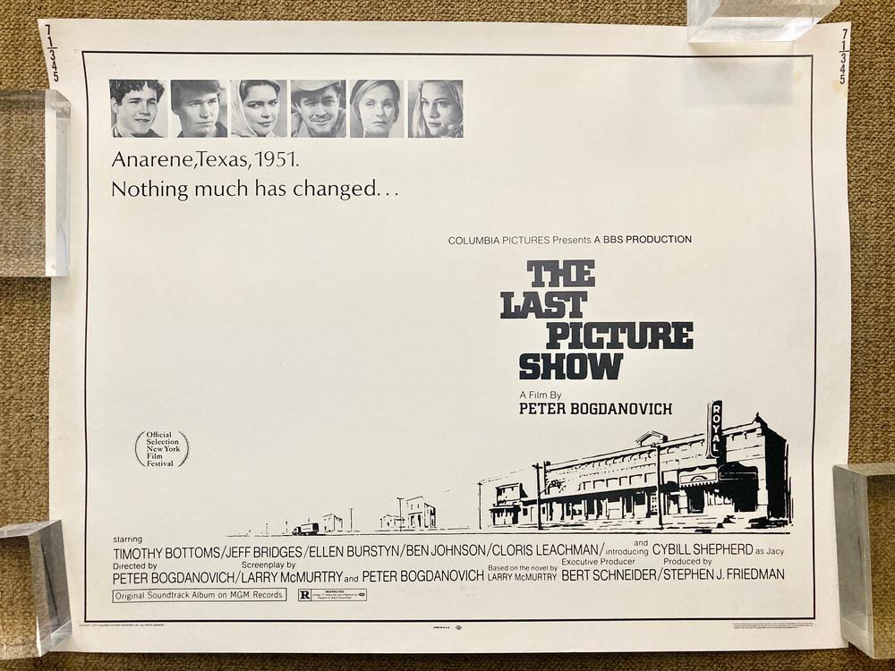 "THE LAST PICTURE SHOW" HALF SHEET MOVIE POSTER,