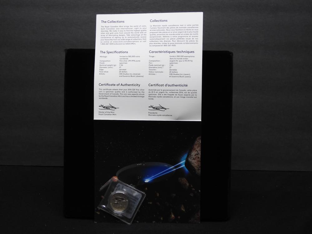 SILVER - 2016 Royal Canadian Mint - .9999% Pure - Star Trek Round