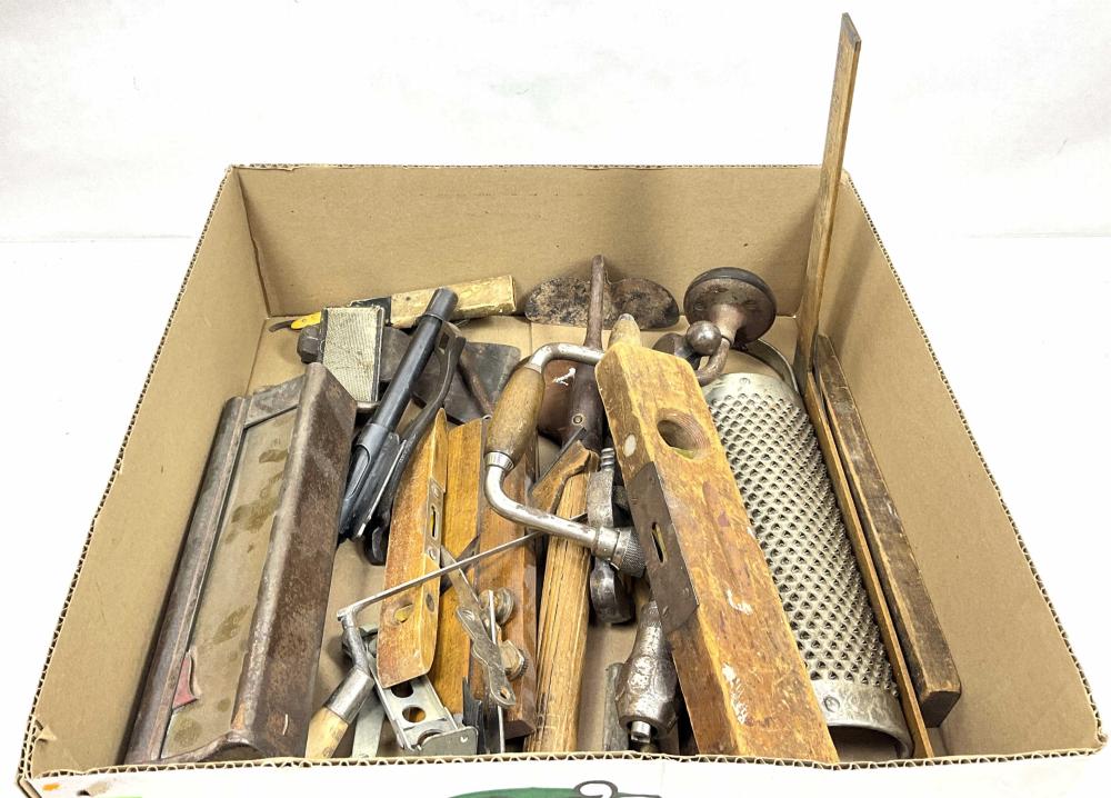 Vintage Levels, Tool Heads, Scrapers & Angle Ruler