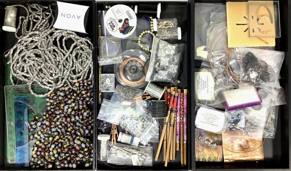 Assorted Jewelry Making Supplies, Wire, Beads