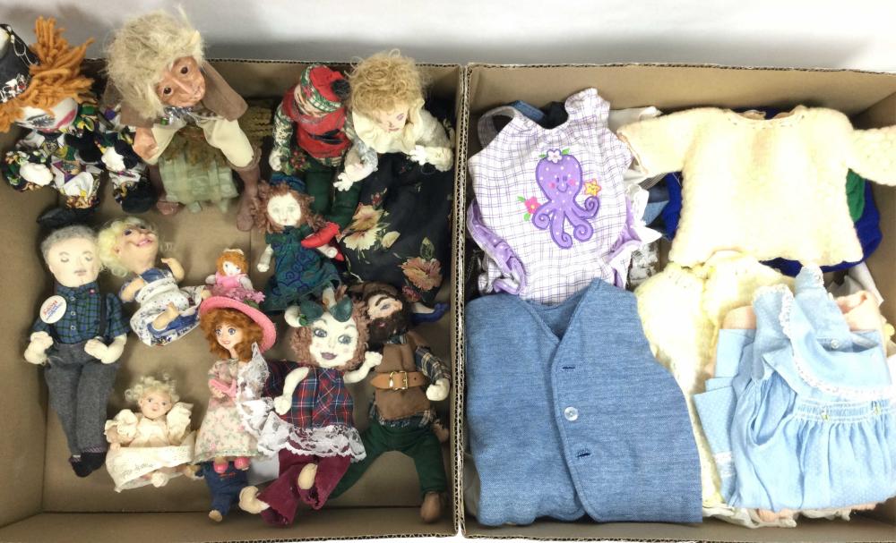 Composite & Cloth Folk Art Dolls, Doll Clothes