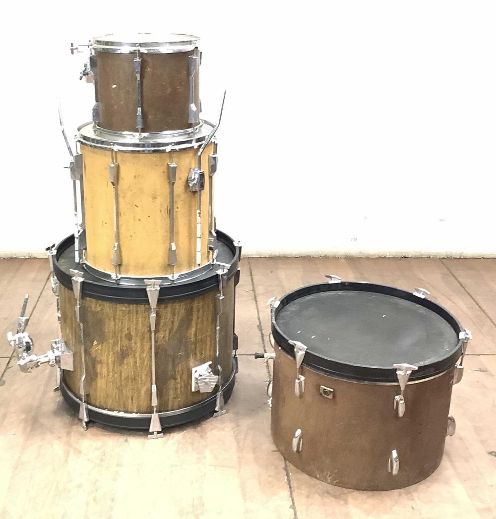 (4pc) Drums & JBL Speaker In Drum Shell