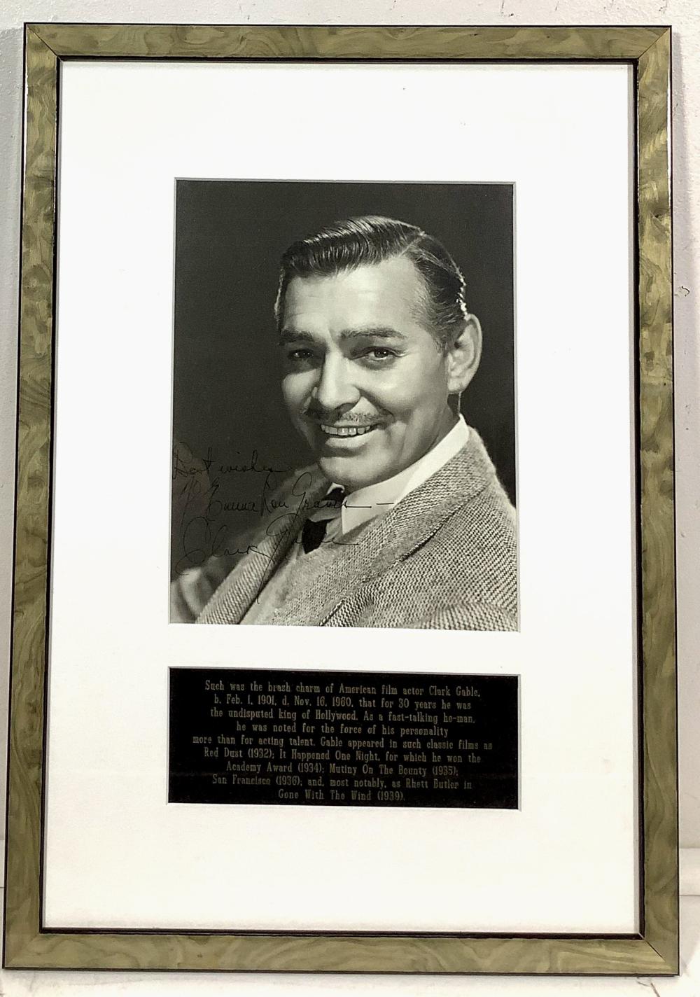 Clark Gable Autographed Photograph