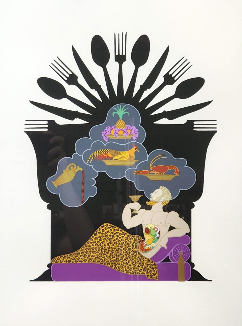 Erté 'Gluttony' Signed Limited Edition Lithograph