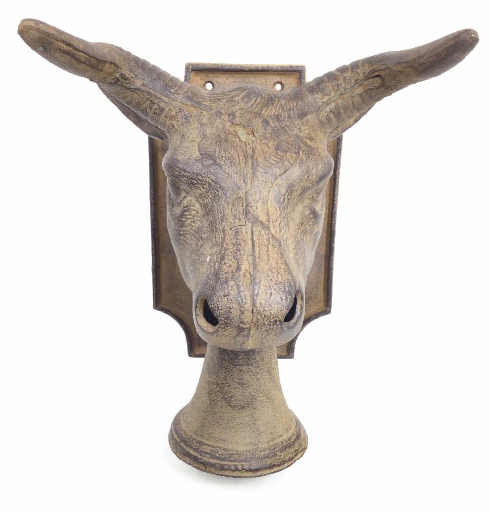 Vintage Cast Iron Bull Head Dinner Bell