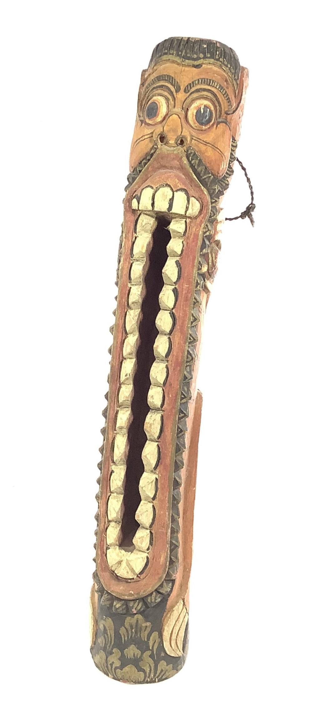 (4pc) Handmade Carved Wood Ethnic Instruments