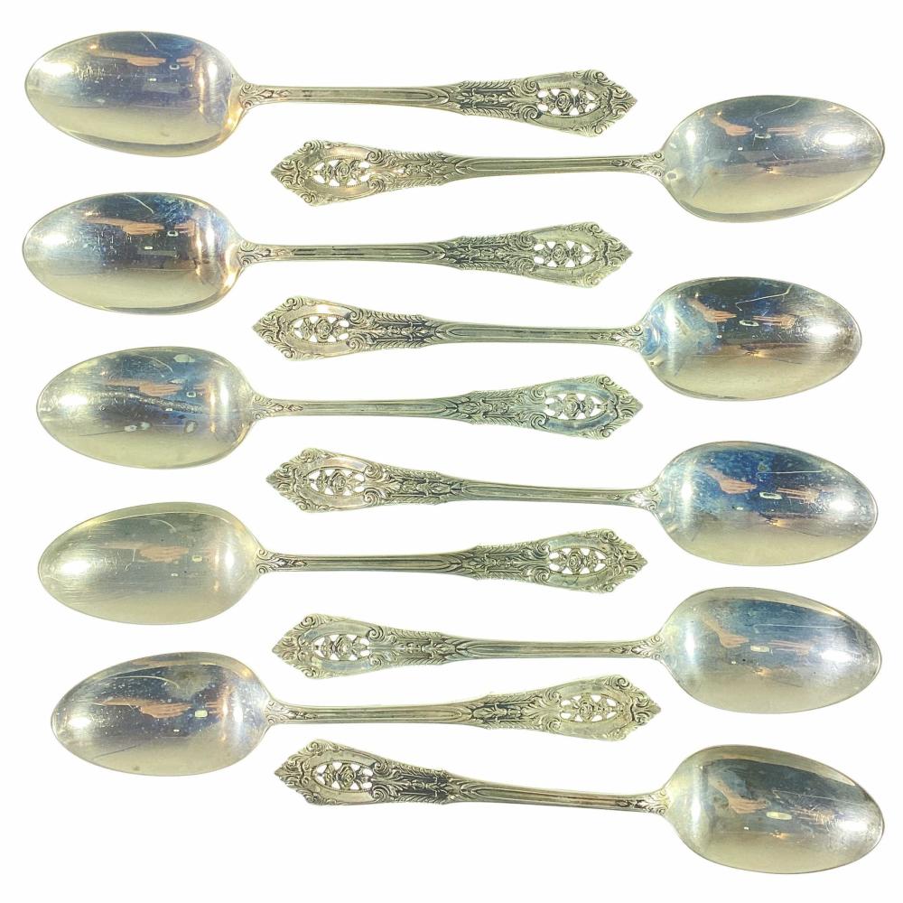 (10) Wallace Sterling Silver Teaspoons