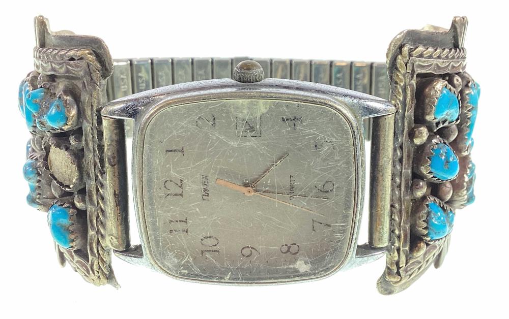 avajo E. Yazzie Silver Tested Turquoise Watch