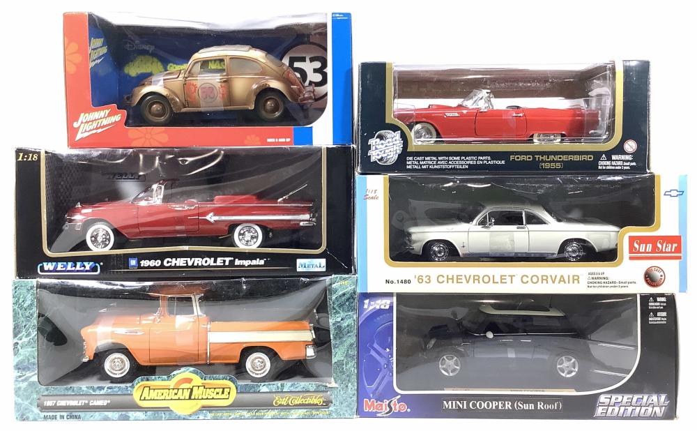 (6pc) Diecast Cars, Johnny Lightning, Welly