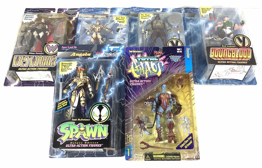 (6) NIP Todd McFarlane's Figures, Signed Angela
