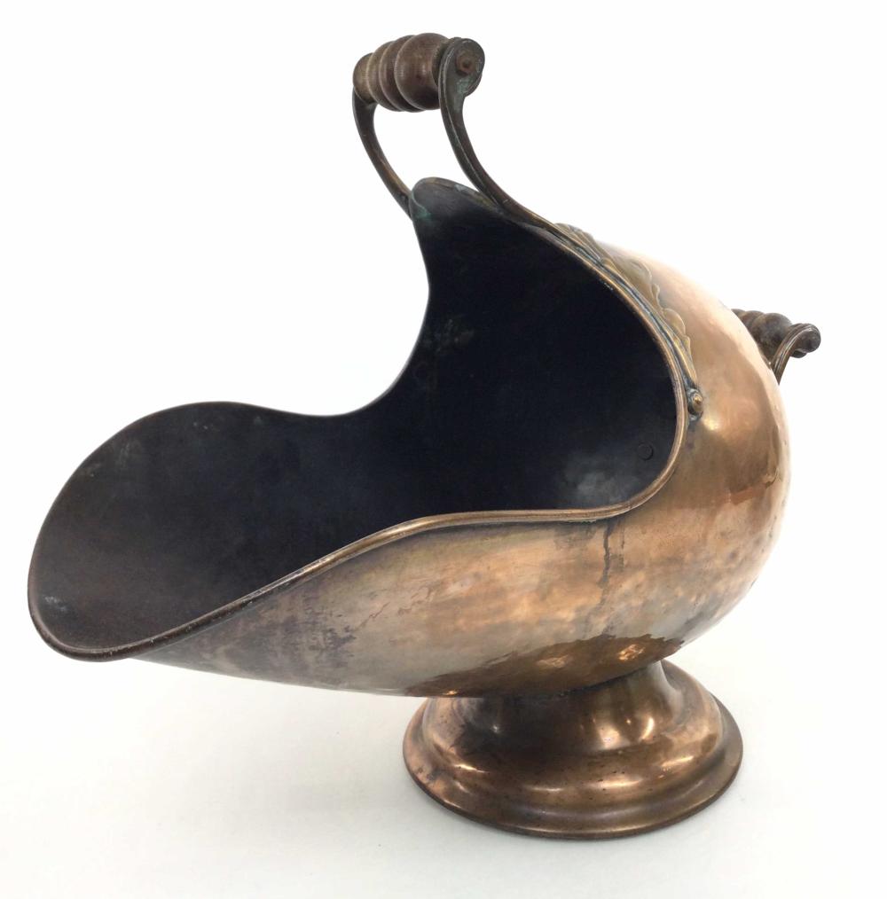 Antique Copper Coal Scuttle Bucket