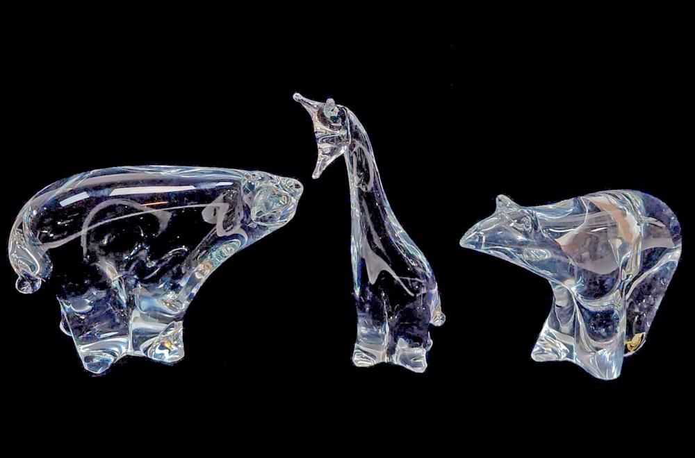 (3pc) Swedish Crystal Animal Figures