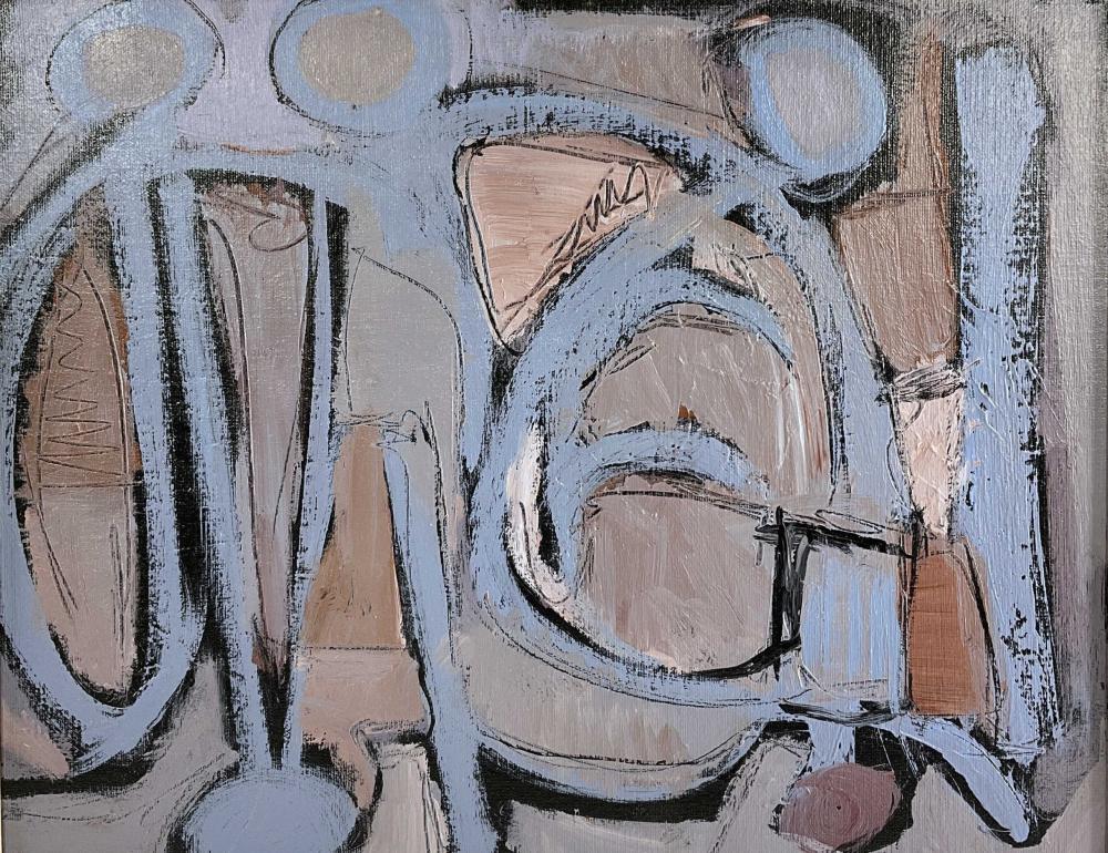 Tomlin Abstract Painting Oil On Board