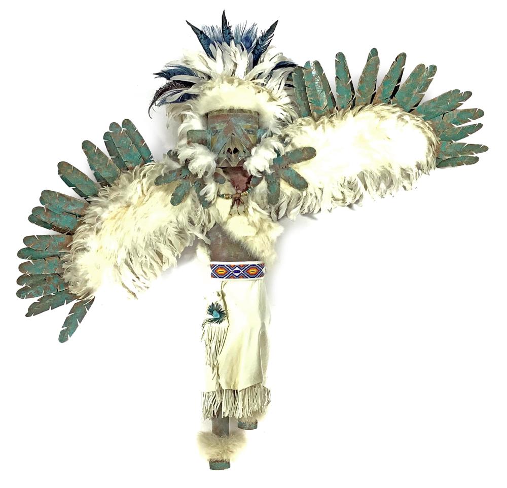 Mixed Media Eagle Dancer Kachina Wall Sculpture