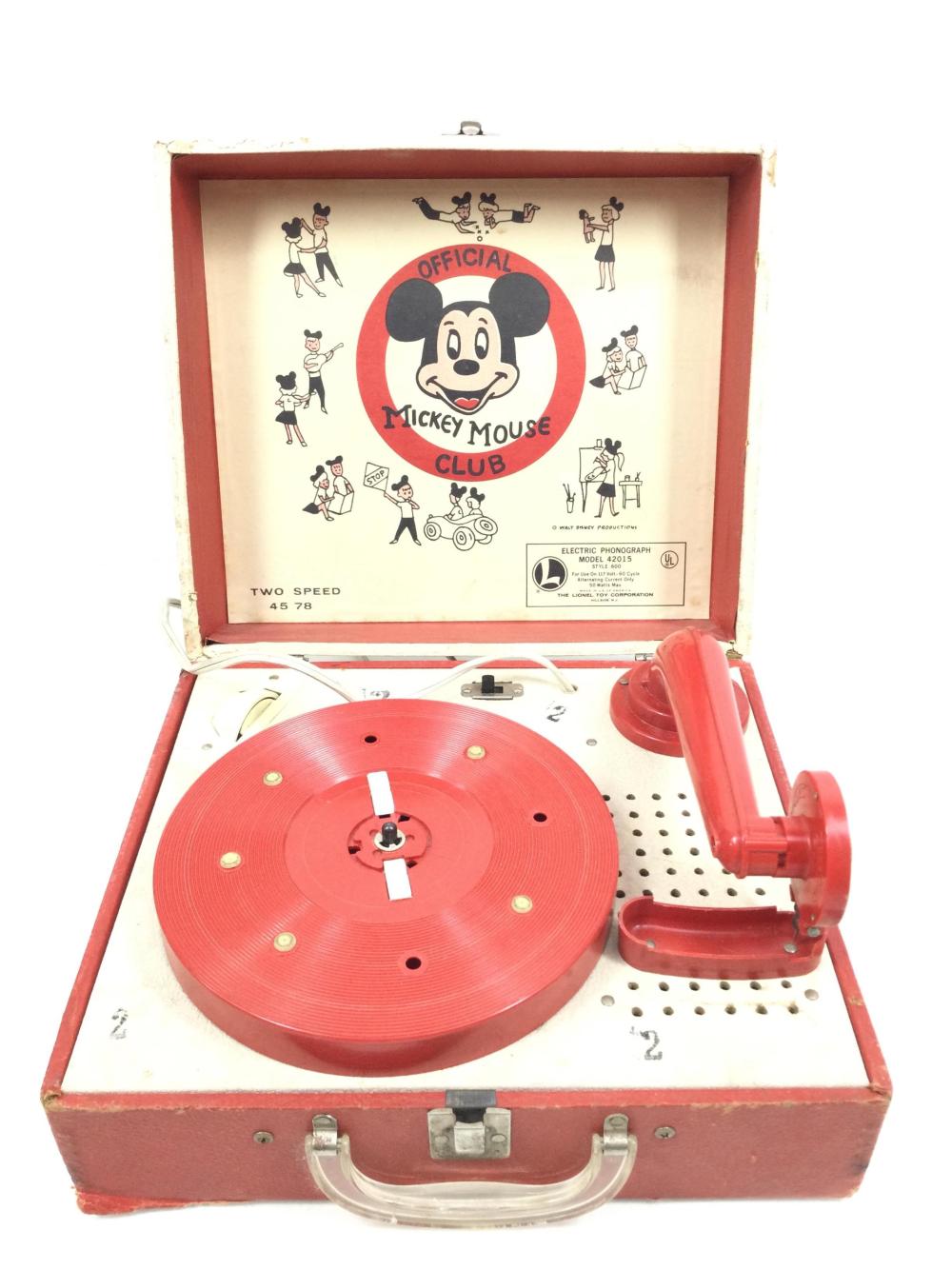 Vintage Mickey Mouse Club Electric Phonograph