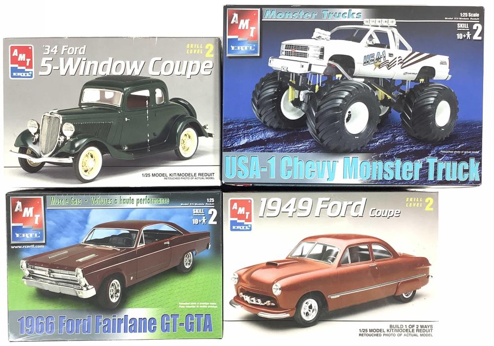 (3) Unbuilt AMT Model Kits, (1) Partial Built