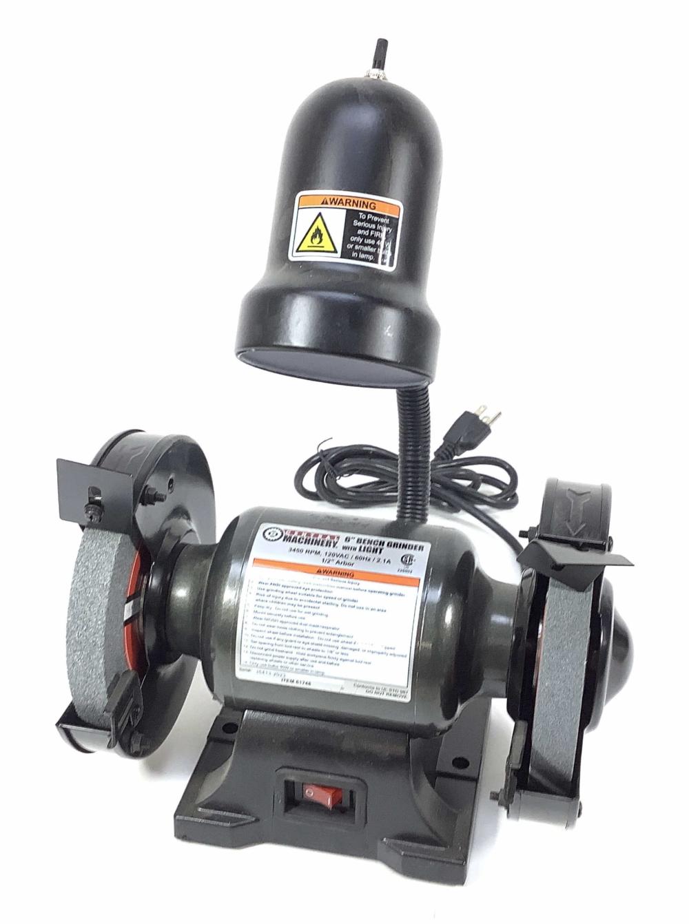 Central Machinery 6in Bench Grinder With Light