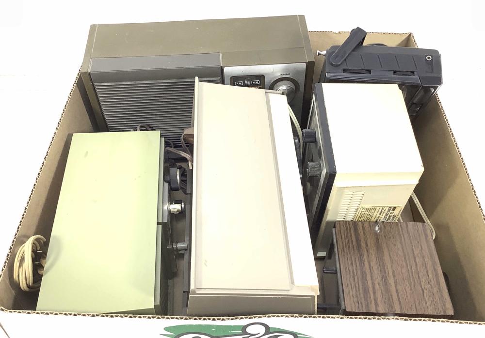 (6) Vintage Radios, GE, Sony Clock Radio