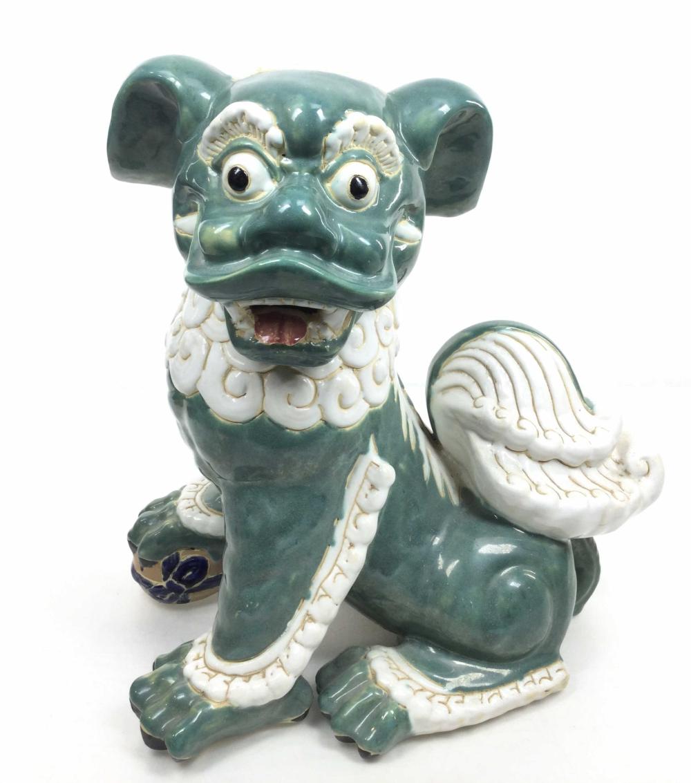 Large Chinese Ceramic Foo Dog Sculpture