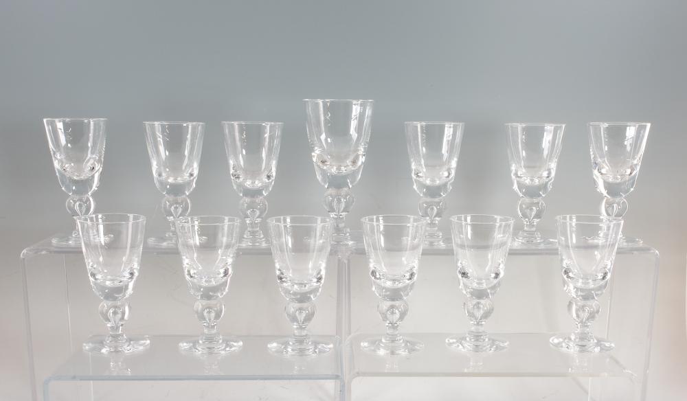 13 Steuben Baluster Crystal Goblets
