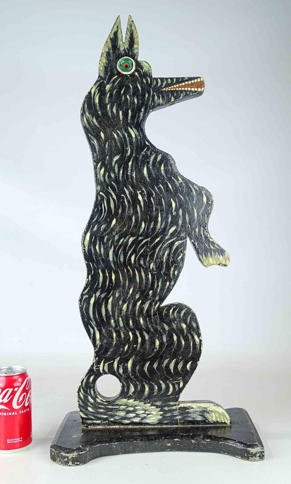 Folk Art Dog Ashtray Stand