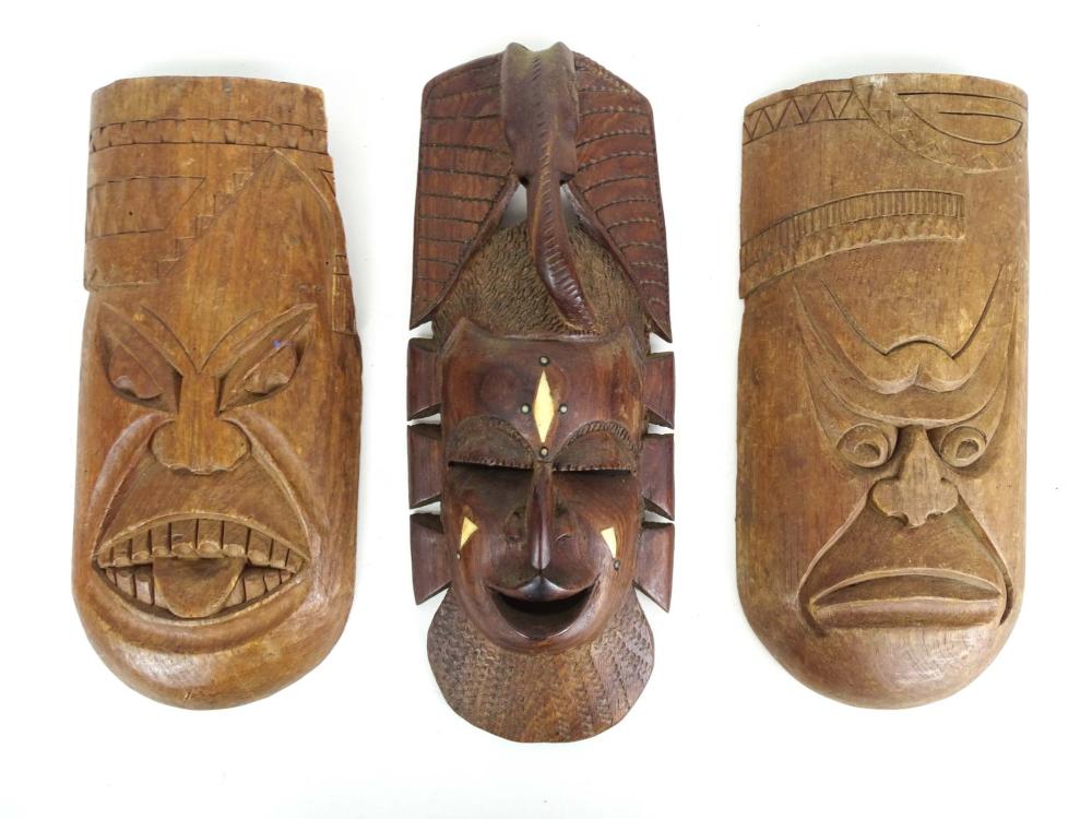 Tribal Masks, Carved Wood (3)